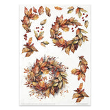Rice paper set - A4 - Autumn Wreath - 7 - ITD Collection - Tidformera