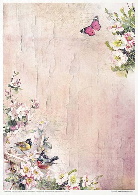 Rice paper set - A4 - Rosy Summertime - 2 - ITD Collection - Tidformera