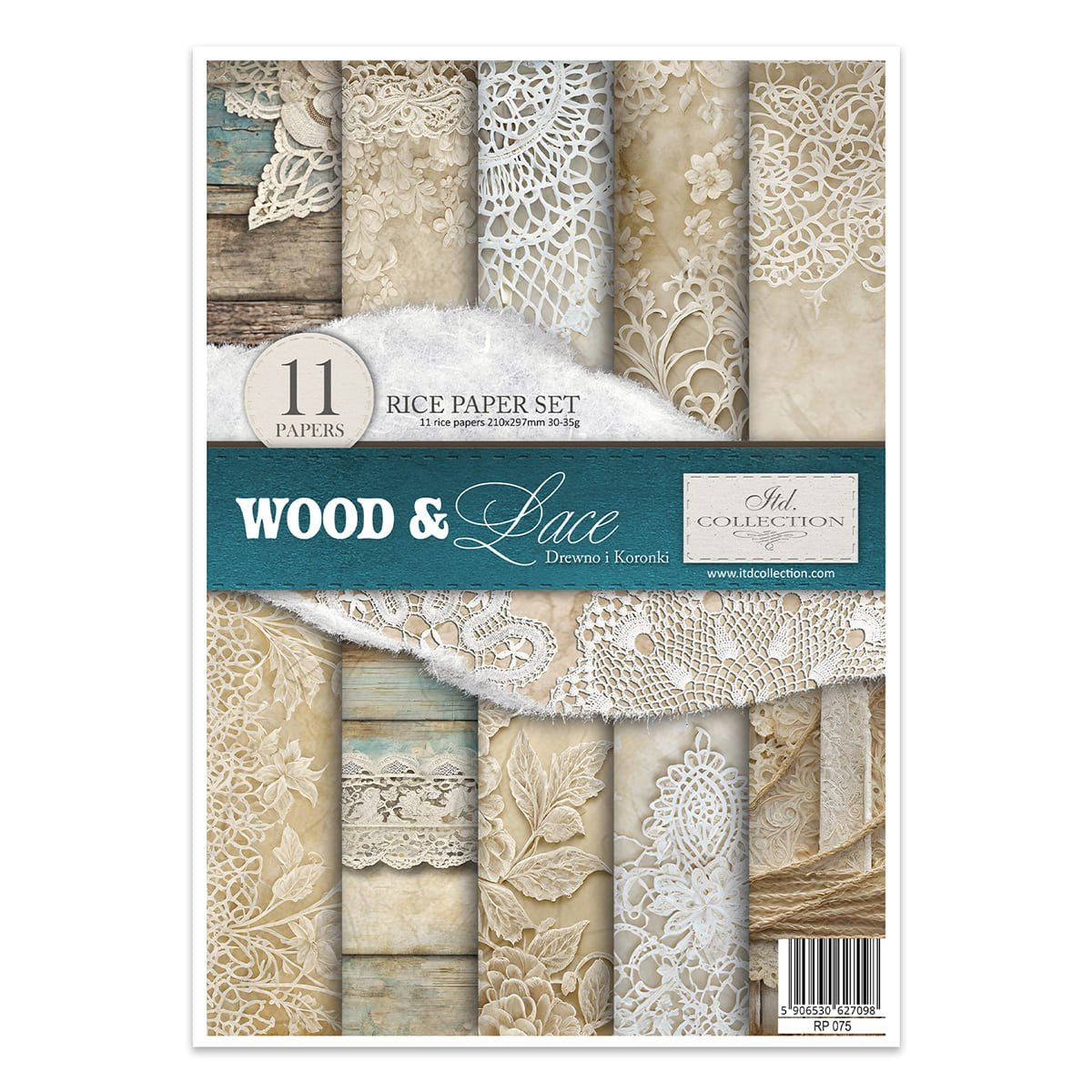 Rice paper set - A4 - Wood & Lace - 1 - ITD Collection - Tidformera
