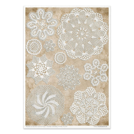 Rice paper set - A4 - Wood & Lace - 12 - ITD Collection - Tidformera