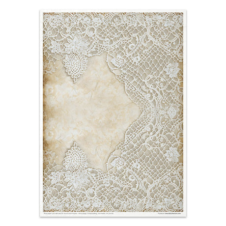 Rice paper set - A4 - Wood & Lace - 15 - ITD Collection - Tidformera