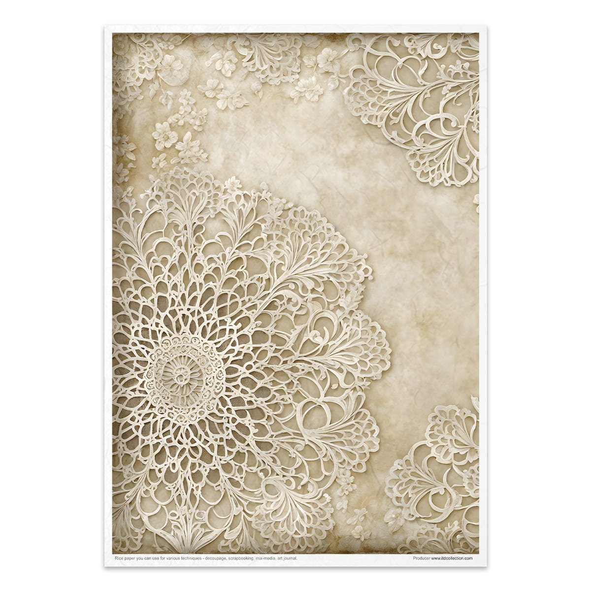 Rice paper set - A4 - Wood & Lace - 14 - ITD Collection - Tidformera
