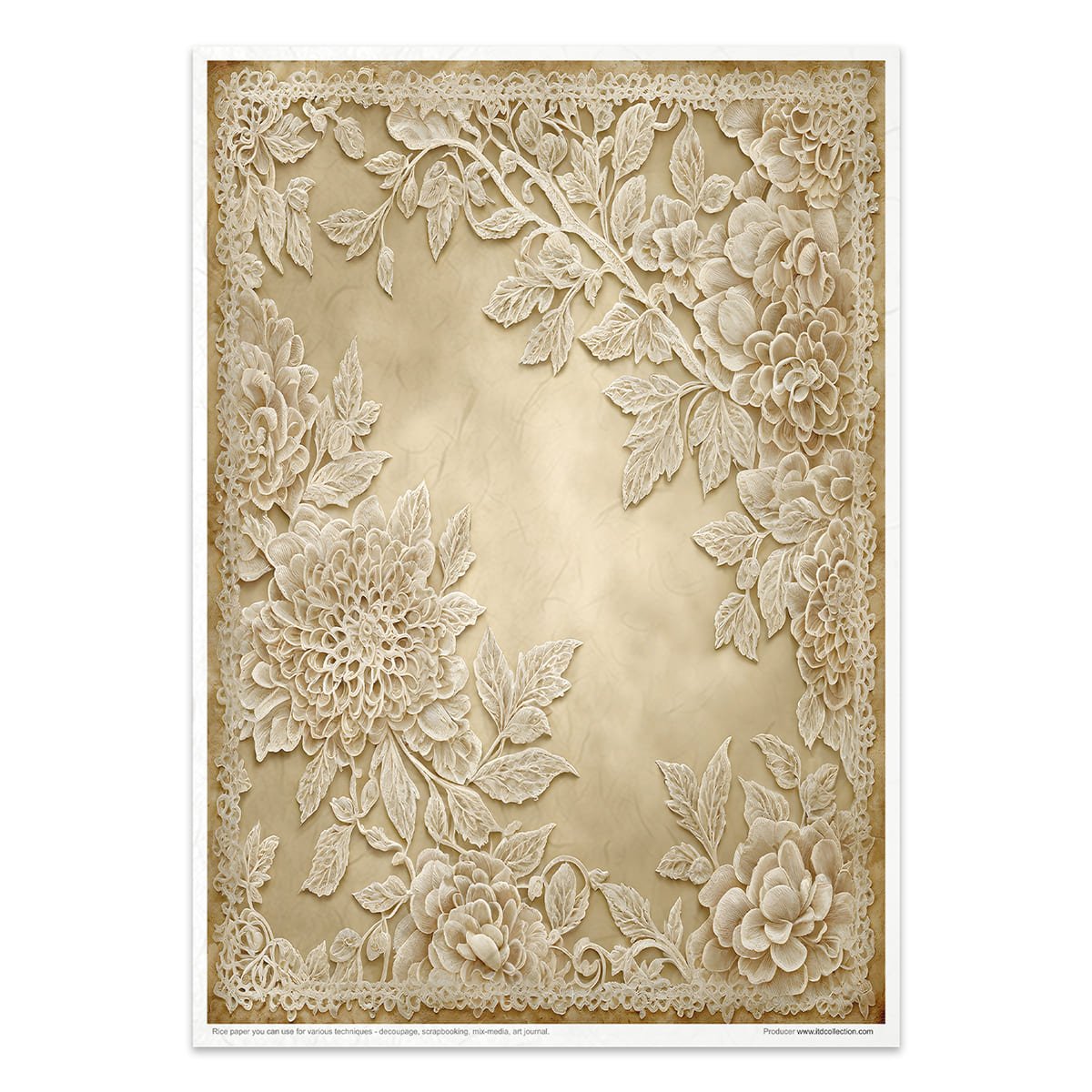 Rice paper set - A4 - Wood & Lace - 6 - ITD Collection - Tidformera