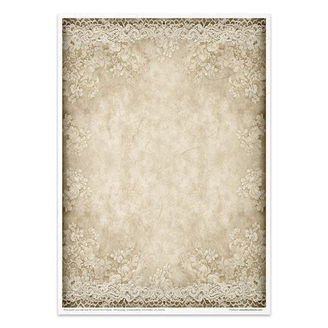 Rice paper set - A4 - Wood & Lace - 5 - ITD Collection - Tidformera
