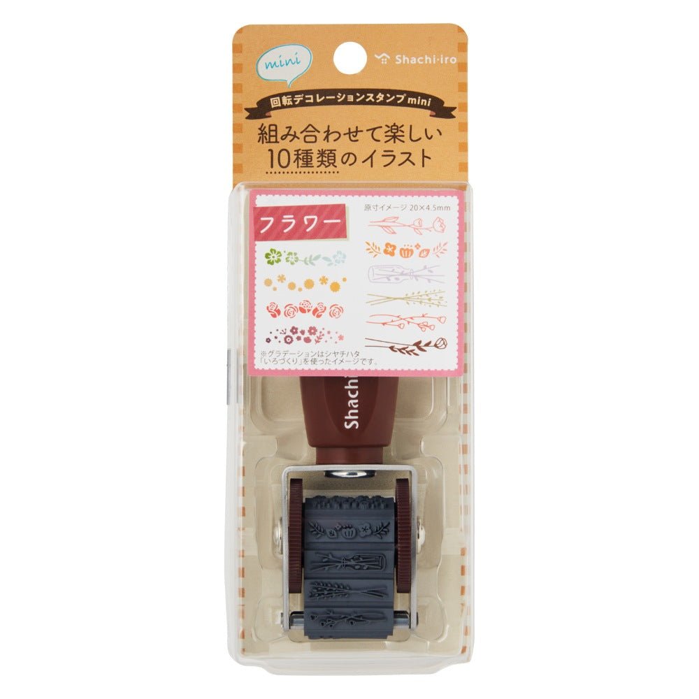 Rotary decoration stamp - Mini - Flower - 1 - Shachihata - Tidformera