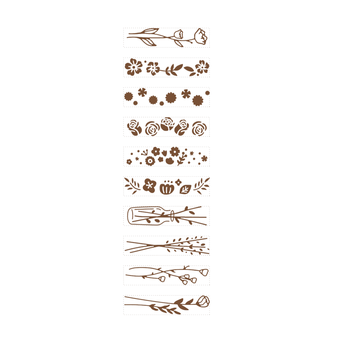 Rotary decoration stamp - Mini - Flower - 2 - Shachihata - Tidformera