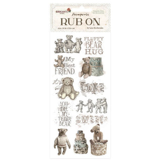 Rub - on - Brocante Antiques - Teddy bears - 1 - Stamperia - Tidformera