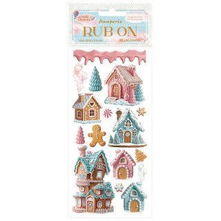 Rub - on - Candy Christmas - Marzipan houses - 1 - Stamperia - Tidformera