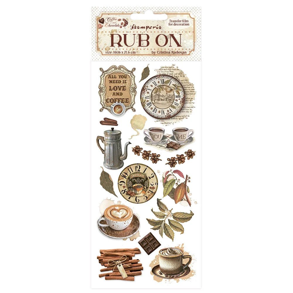 Rub - on - Coffee and Chocolate - All You Need Is Love And Coffee - 1 - Stamperia - Tidformera