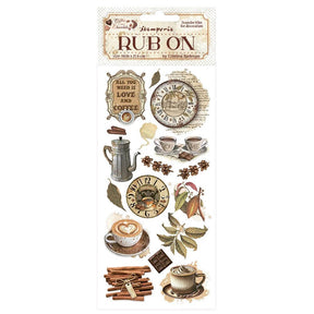 Rub - on - Coffee and Chocolate - All You Need Is Love And Coffee - 1 - Stamperia - Tidformera