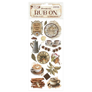 Rub - on - Coffee and Chocolate - All You Need Is Love And Coffee - 1 - Stamperia - Tidformera