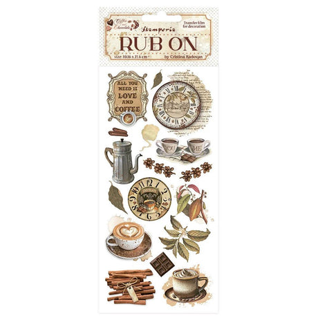 Rub - on - Coffee and Chocolate - All You Need Is Love And Coffee - 1 - Stamperia - Tidformera