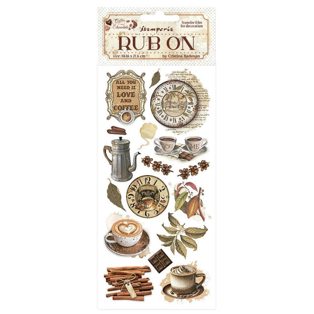 Rub - on - Coffee and Chocolate - All You Need Is Love And Coffee - 1 - Stamperia - Tidformera