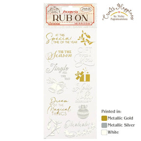 Rub - on - Create Happiness - Christmas bells - 1 - Stamperia - Tidformera