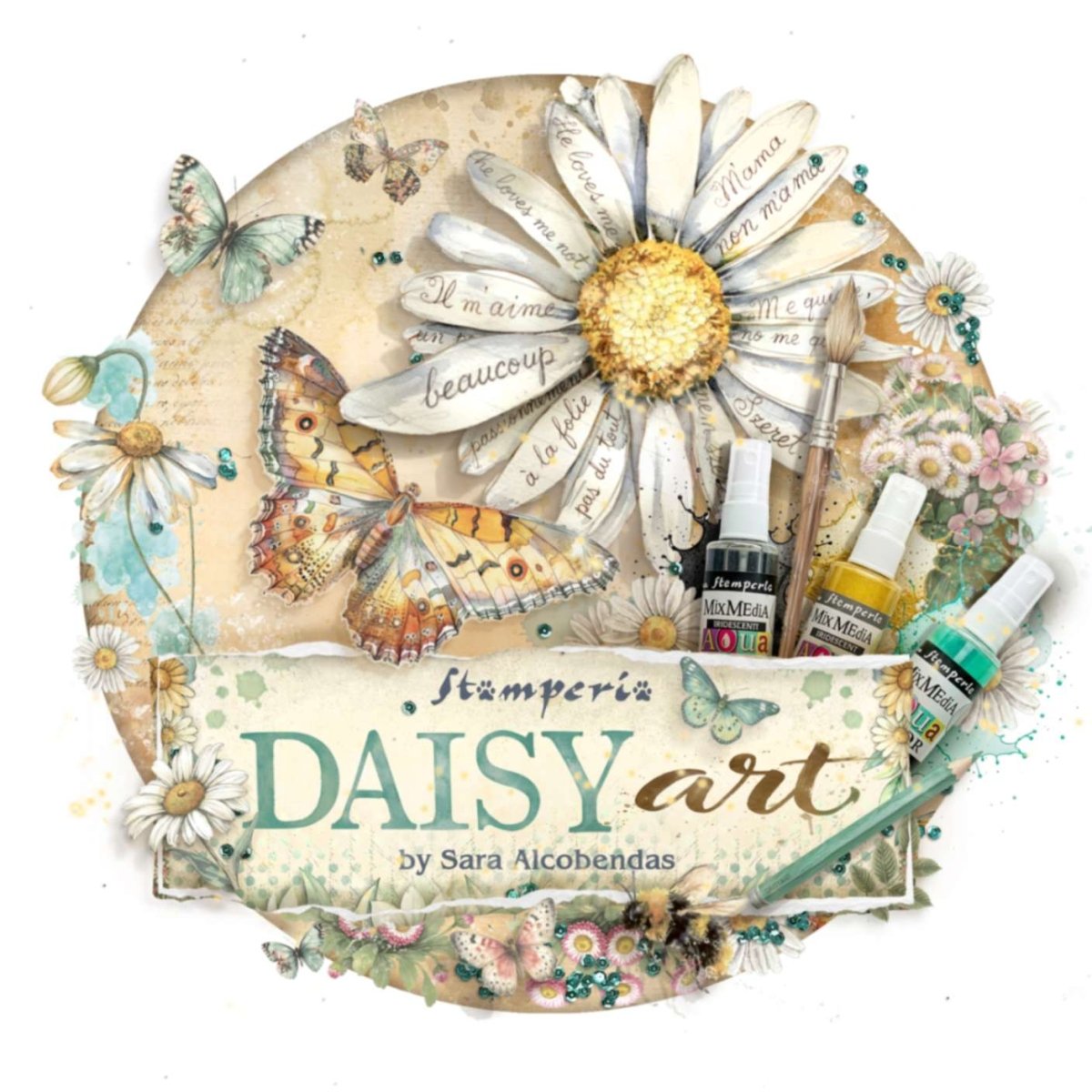 Rub - on - Daisy Art - Cottage - 2 - Stamperia - Tidformera