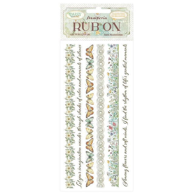 Rub - on - Daisy Art - Stripes - 1 - Stamperia - Tidformera