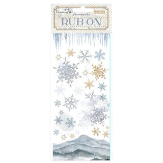 Rub - on - Dewdrops - Snowflakes - 1 - Stamperia - Tidformera