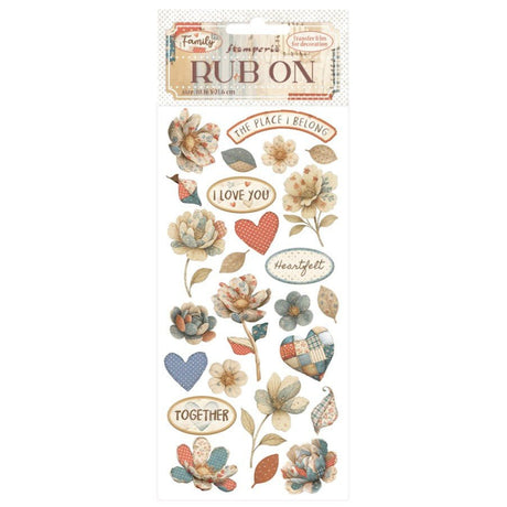 Rub - on - Family - Patchwork Flowers - 1 - Stamperia - Tidformera