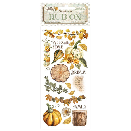 Rub - on Golden Harmony - Pumpkins - Stamperia - Tidformera