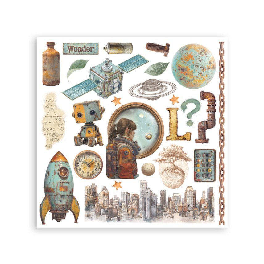 Rub - On Kit 15,5 x 15,5 cm - A New Beginning - 6 - Stamperia - Tidformera