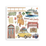 Rub - On Kit 15,5 x 15,5 cm - Art of Travelling - 2 - Stamperia - Tidformera