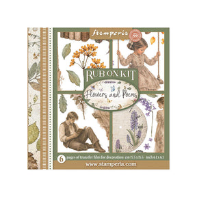 Rub-On Kit 15,5 x 15,5 cm - Flowers and Poems - 1 - Stamperia - Tidformera