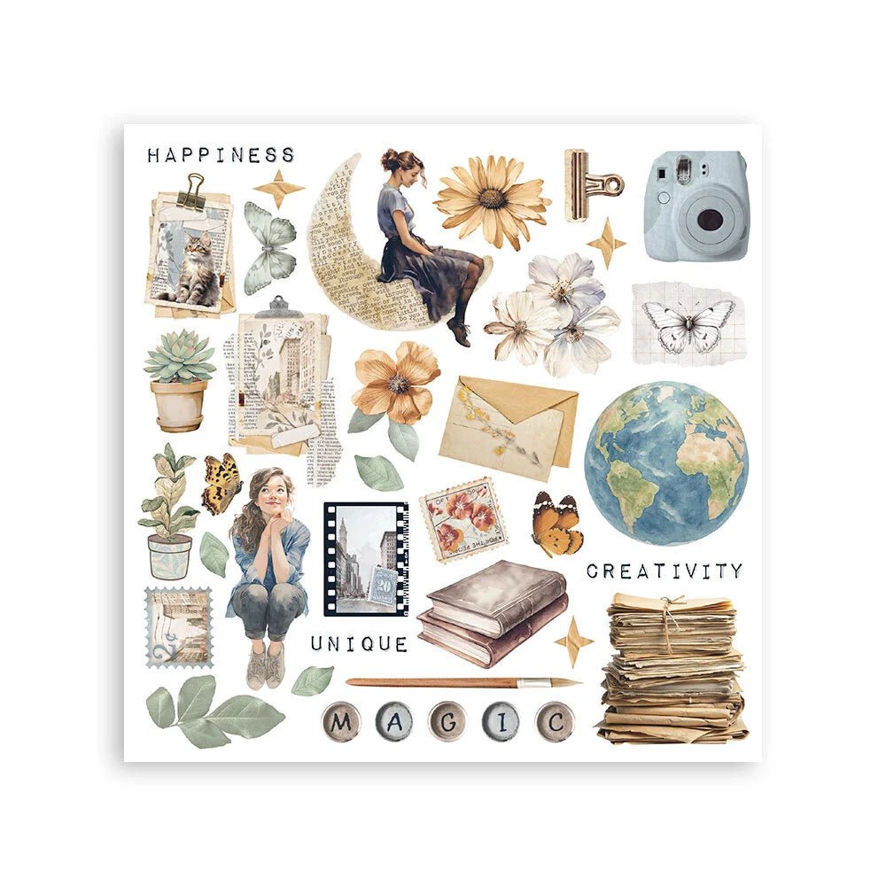 Rub - On Kit 15,5 x 15,5 cm - Secret Diary - 7 - Stamperia - Tidformera