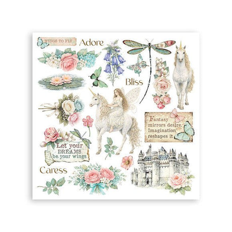 Rub - On Kit 15,5 x 15,5 cm - Wonderland - 6 - Stamperia - Tidformera
