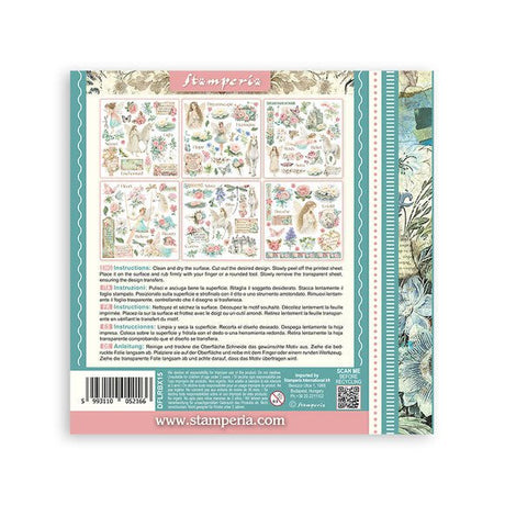 Rub - On Kit 15,5 x 15,5 cm - Wonderland - 8 - Stamperia - Tidformera