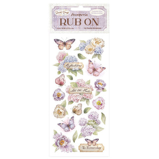 Rub - on - Quiet Days - Hydrangea and Butterfly - 1 - Stamperia - Tidformera