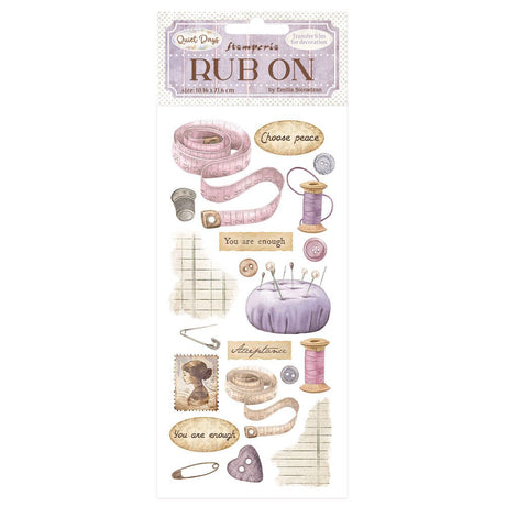 Rub - on - Quiet Days - Sewing - 1 - Stamperia - Tidformera