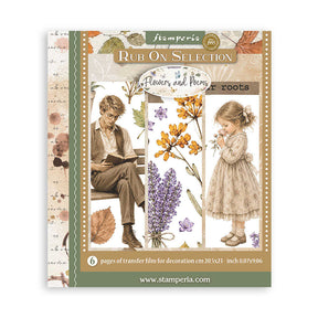 Rub-On Selection 20,5 x 23 cm - Flowers and Poems - 1 - Stamperia - Tidformera