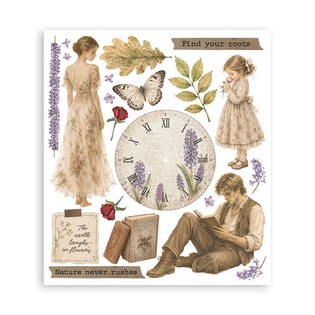 Rub-On Selection 20,5 x 23 cm - Flowers and Poems - 7 - Stamperia - Tidformera