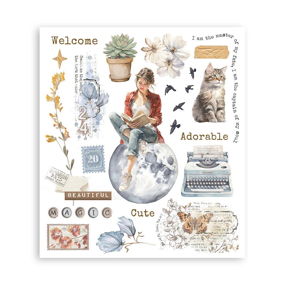 Rub - On Selection 20,5 x 23 cm - Secret Diary - 4 - Stamperia - Tidformera