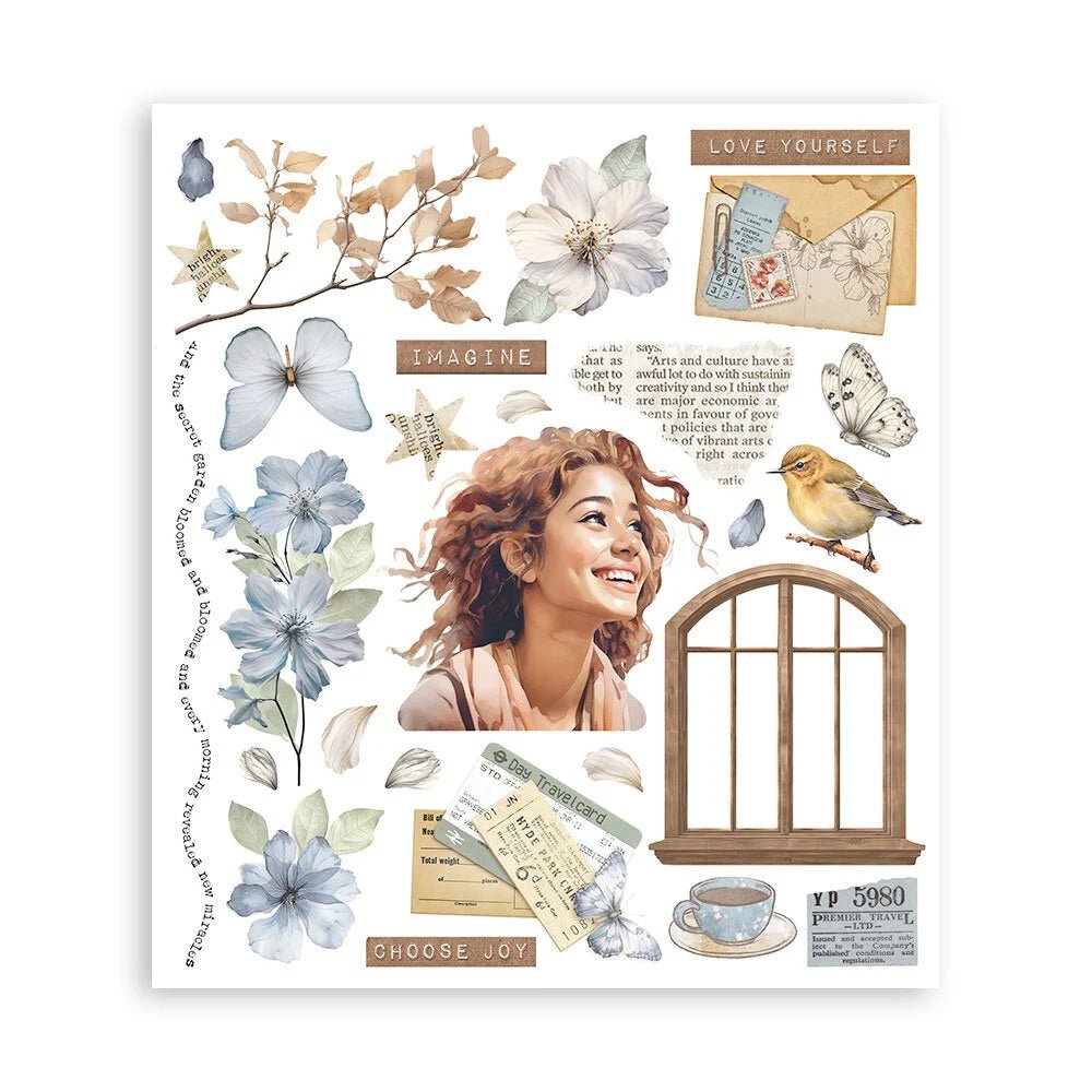 Rub - On Selection 20,5 x 23 cm - Secret Diary - 6 - Stamperia - Tidformera