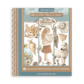 Rub-On Selection 20,5 x 23 cm - White Christmas - 1 - Stamperia - Tidformera