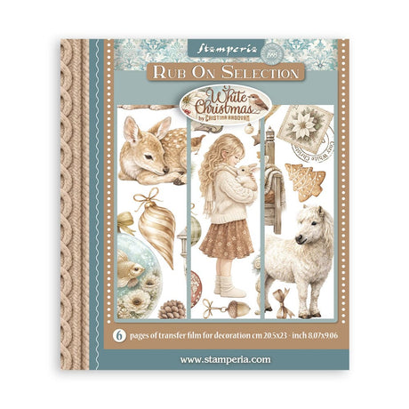 Rub-On Selection 20,5 x 23 cm - White Christmas - 1 - Stamperia - Tidformera