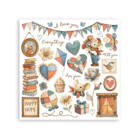 Rub - On Set 6 - pack - Family - 3 - Stamperia - Tidformera