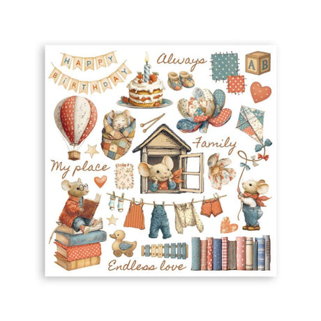 Rub - On Set 6 - pack - Family - 2 - Stamperia - Tidformera