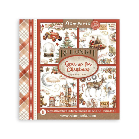 Rub - On Set 6 - pack - Gear up for Christmas - 1 - Stamperia - Tidformera