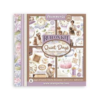 Rub - On Set 6 - pack - Quiet Days - 1 - Stamperia - Tidformera