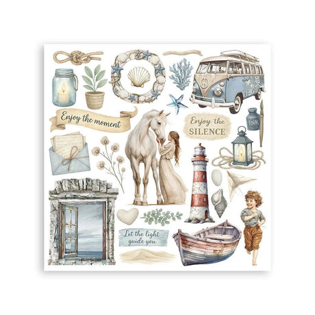 Rub - On Set 6 - pack - Silent Sea - 5 - Stamperia - Tidformera