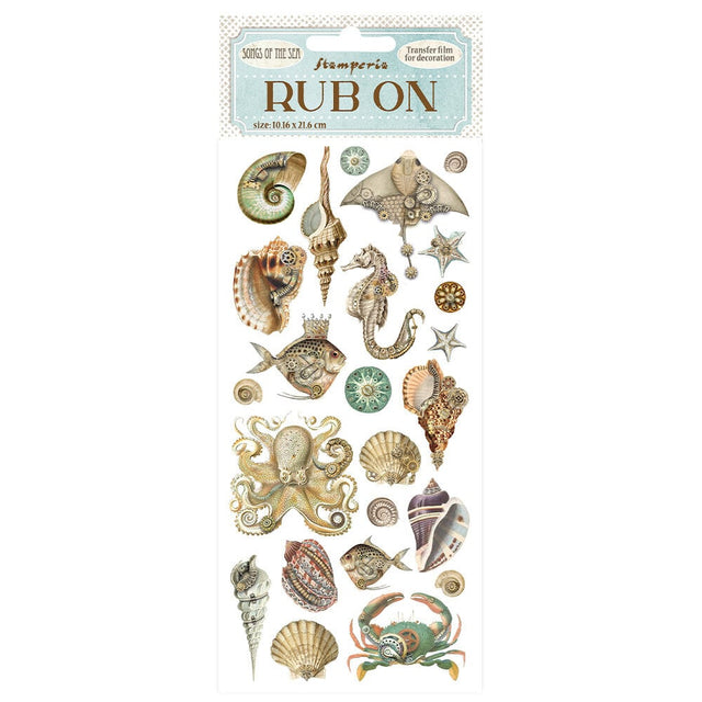Rub - on Songs of the Sea - Shells and Fish - 1 - Tidformera - Tidformera