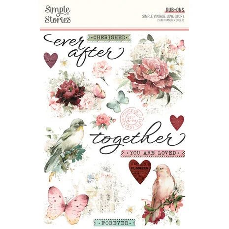 Rub - ons Simple vintage Love story - 1 - Simple Stories - Tidformera