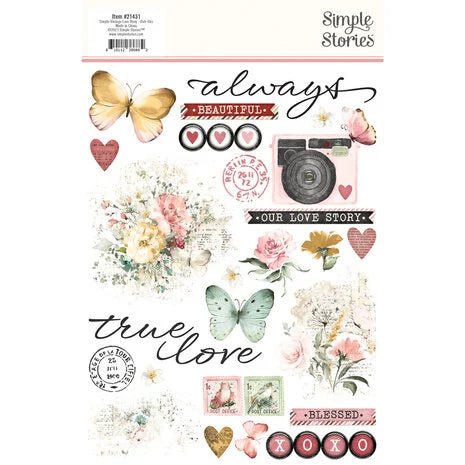 Rub - ons Simple vintage Love story - 2 - Simple Stories - Tidformera