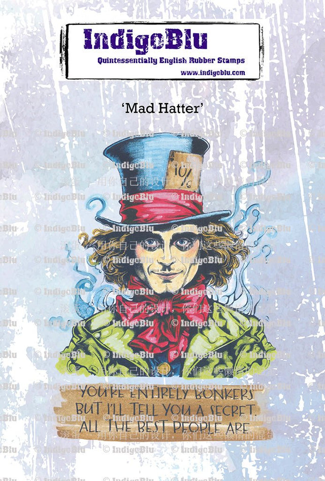 Rubber Stamps - Mad Hatter A6 - IndigoBlu - Tidformera