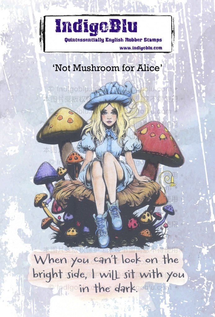 Rubber Stamps - Not Mushroom for Alice A6 - IndigoBlu - Tidformera