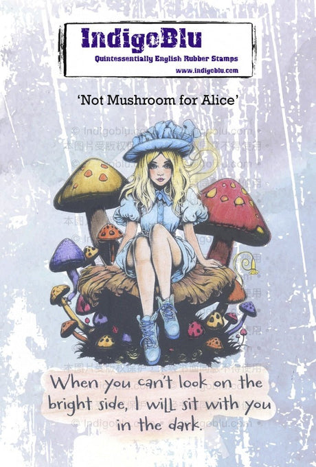 Rubber Stamps - Not Mushroom for Alice A6 - 1 - IndigoBlu - Tidformera