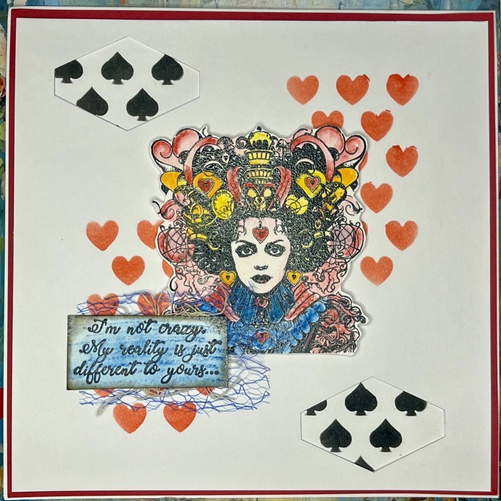 Rubber Stamps - Queen of Hearts A6 - IndigoBlu - Tidformera