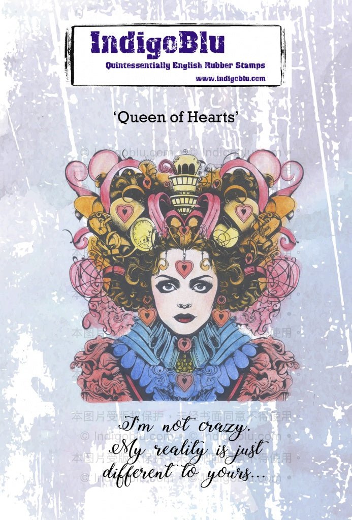 Rubber Stamps - Queen of Hearts A6 - 1 - IndigoBlu - Tidformera